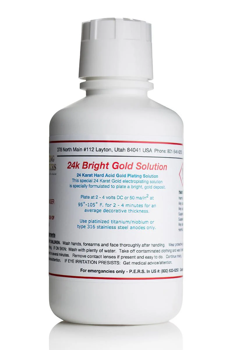Deluxe 24K, 18K, & 14K Bright Gold Bath Plating Solution - High Gold Content - Image 4