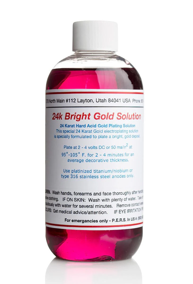 Deluxe 24K, 18K, & 14K Bright Gold Bath Plating Solution - High Gold Content - Image 5